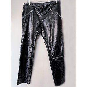 Zara Faux Leather Moto Bike Zipper Stretch Pants size 28 $75